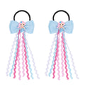 2pcs 2.75" Mermaid Bows Ribbon Hair Tie with Elastic Rubber Bands image 4