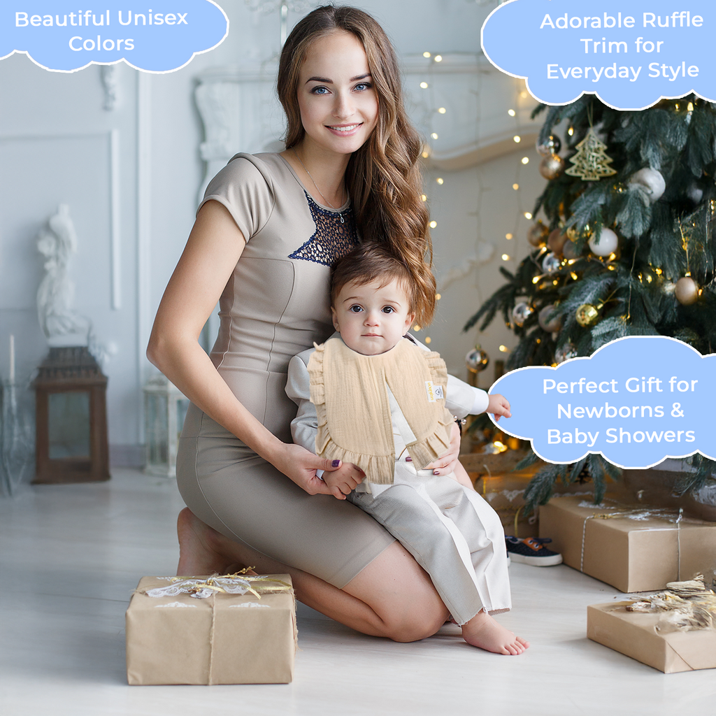 100% Organic Muslin Cotton Baby Bibs 2 Pack Front Closure CPC & COTS Safe image 13