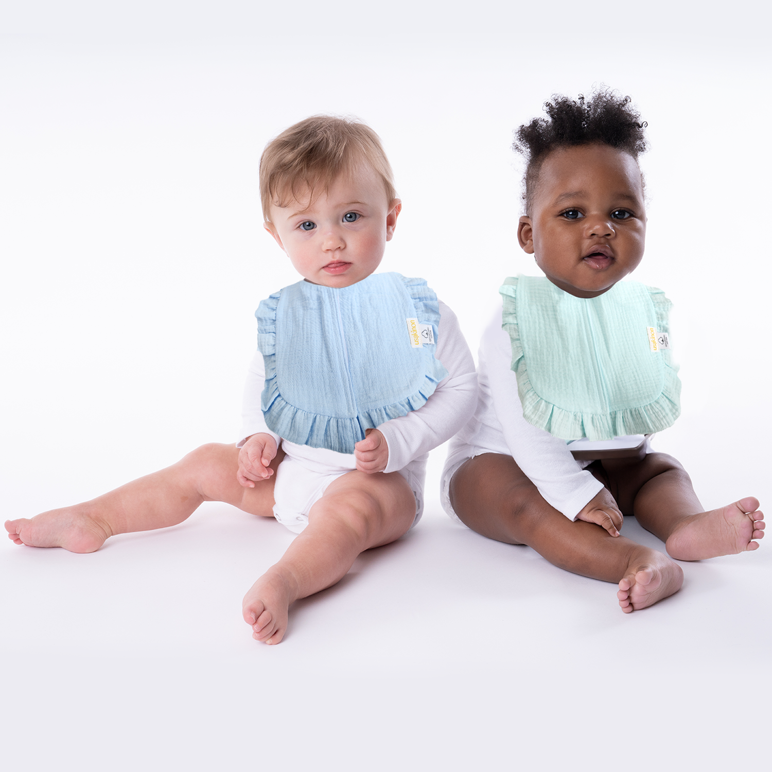 100% Organic Muslin Cotton Baby Bibs 2 Pack Front Closure CPC & COTS Safe image 11