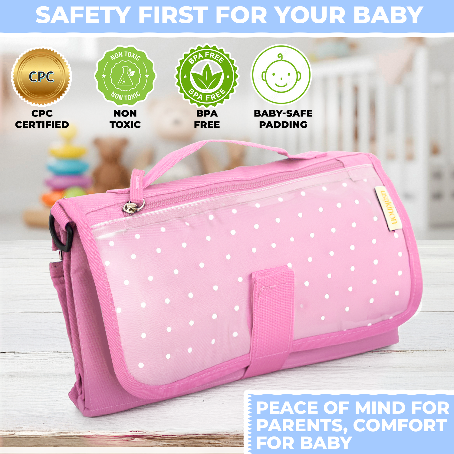Portable Diaper Changing Pad - Newborn Essentials, CPC Certified, Trav image 3